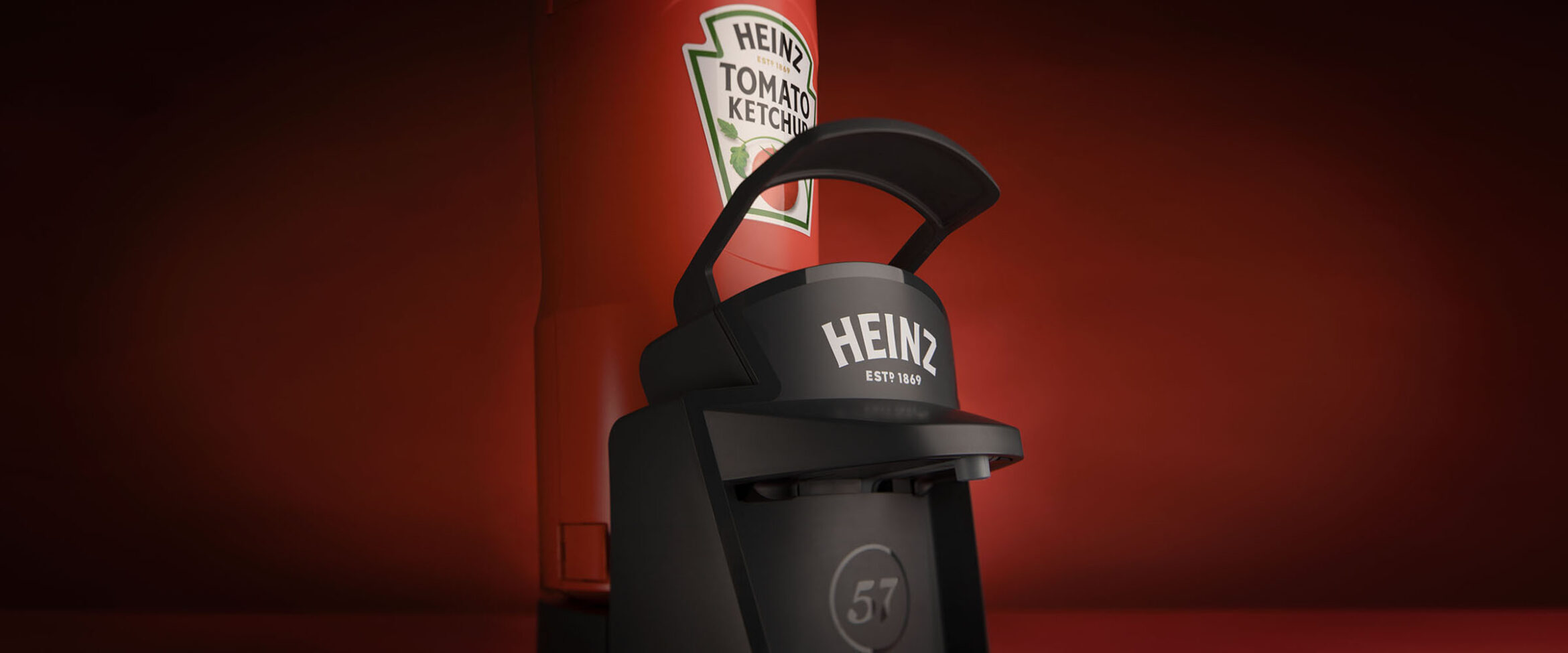High-end product fotografie van Kraft Heinz EazySauce dispenser