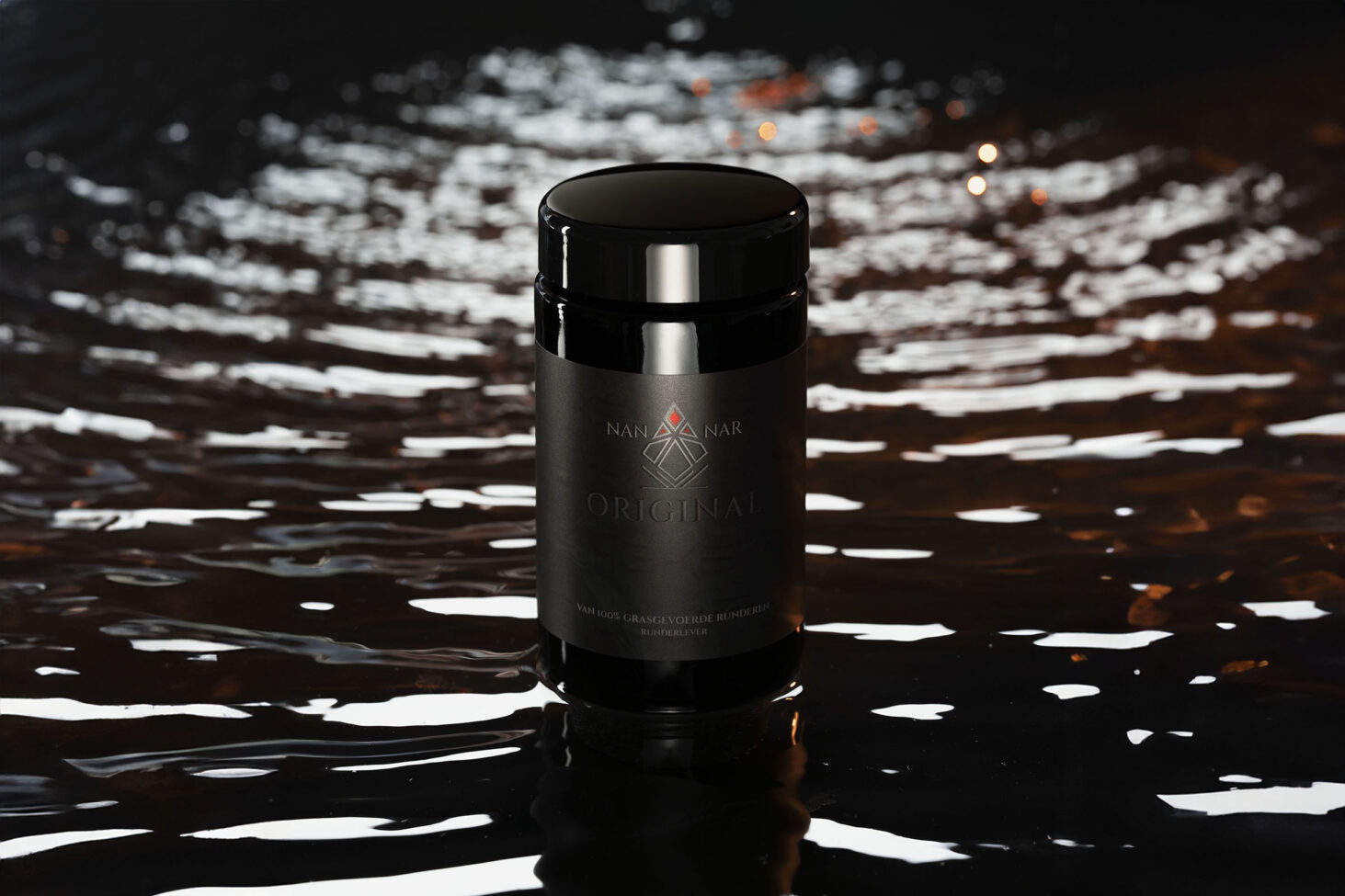 High-end product fotografie voeding supplement NanNar